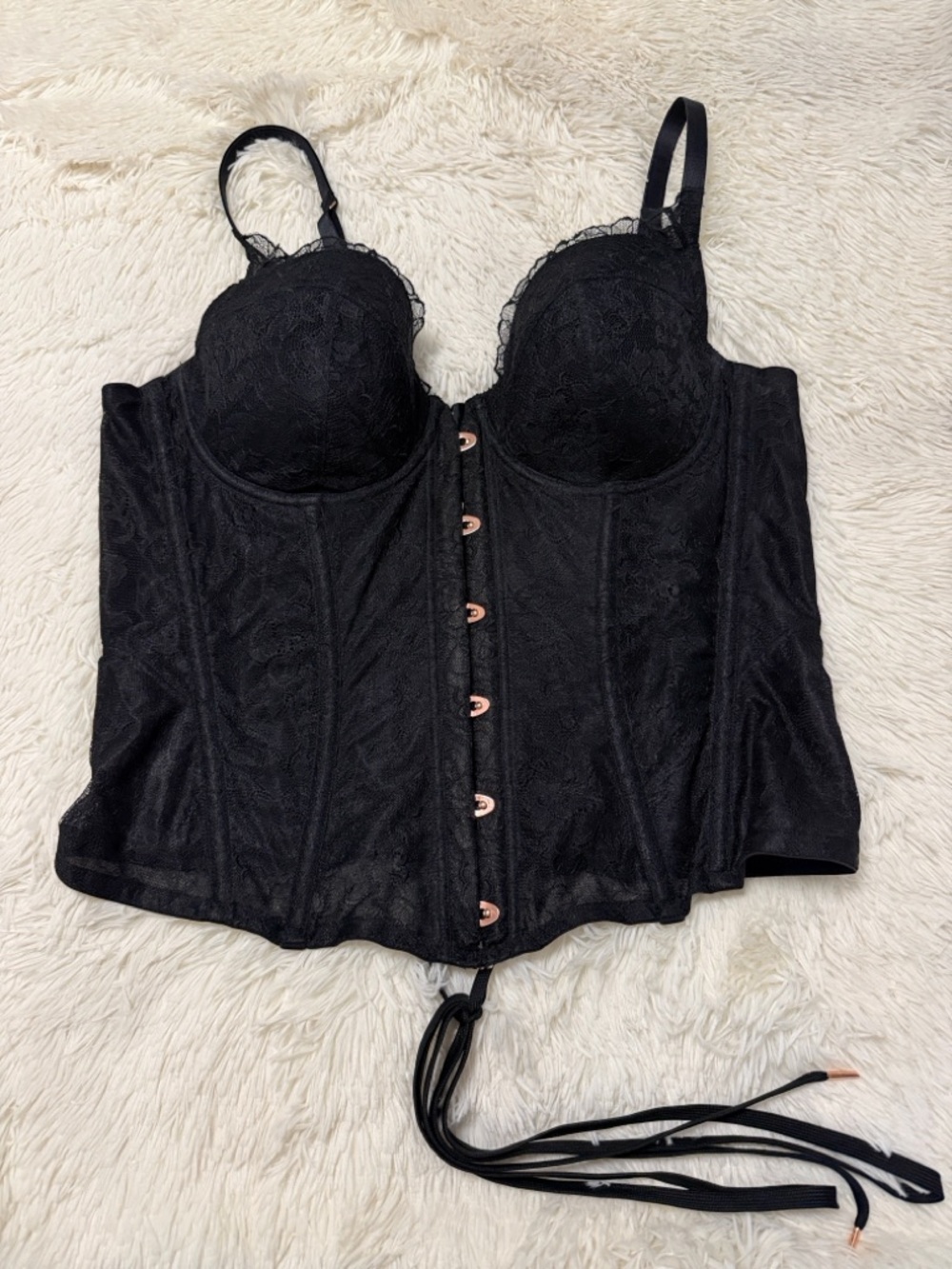 Savage X Fenty Black Lace Bralette with Pink Tag